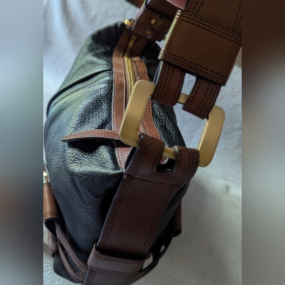 Vintage Michael Kors black and brown shoulder bag. - Picture 6 of 13